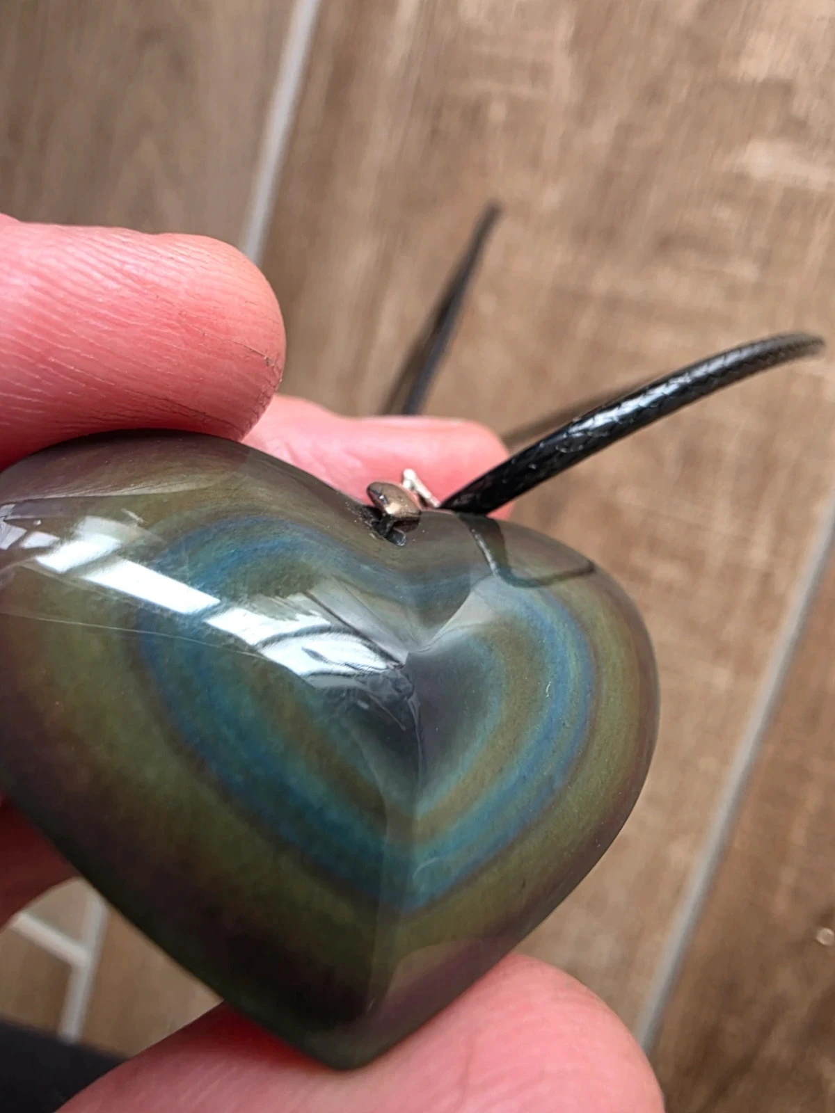 Obsidian Heart Pendant Celestial – photo 2